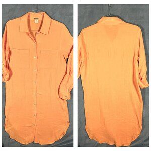Magaschoni Dress/Shirt Cover Up Midi Gauze Organic Cotton size M orange sherbet
